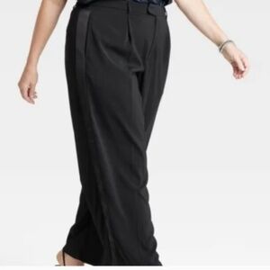 A New Day High-Rise Wide-Leg Tuxedo Pants with Satin Stripe - NWT - Size 6